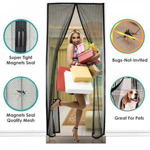 Plasa de usa cu magneti , Neagra, impotriva insectelor 100cm x 210cm - Img 4