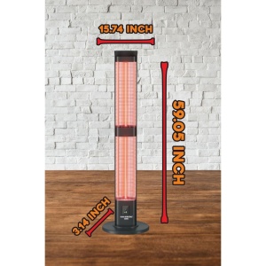 Radiator electric digital cu telecomanda Hausberg HB-8570NG, 3000W, 3 trepte incalzire, tub dublu din fibra de carbon, protectie IP45, termostat digital, Negru - Img 3