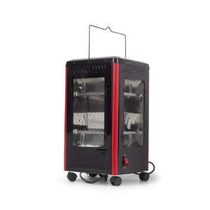 Radiator electric Hausberg HB-8802NG, 2200W, 5 niveluri de putere, incalzire in 5 directii, roti deplasare, maner pentru transport, protectie pentru rasturnare, Negru - Img 4