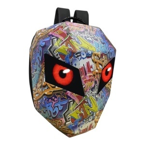 RUCSAC RIGID CU ECRAN LED SI BLUETOOTH - DEVIL EYES 36x18x48 cm - MULTICOLOR - MOTOCICLETA / ATV / BICICLETA / TROTINETA - BACKPACK-MOTO-SCREEN-LED-DVL-MUL
