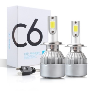 Set 2 LED-uri Auto C6, H7, 36w, 3800 Lumeni, 6000K, AUTO, 12-24 Volti, COB