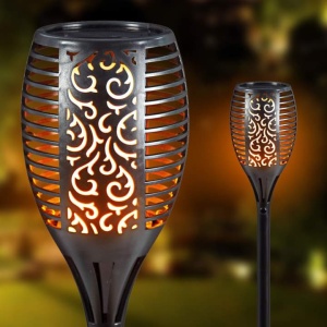 Set 2x Lampa solara led, tip torta cu efect flacara - Img 5