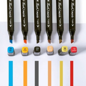 Set 48 markere , 2 capete subtire si gros, cu geanta de depozitare, Multicolor - Img 6