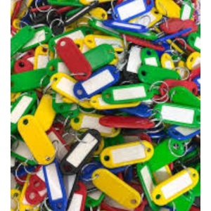Set 5 Etichete Chei tip Breloc Plastic Colorat Inel Metalic 5.5x2cm - Img 3
