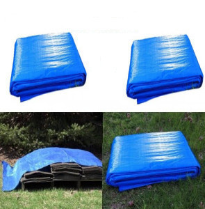 Set de 2 bucati 5x6m Prelata Impermeabila Albastra-Prelata Rezistenta - Img 2