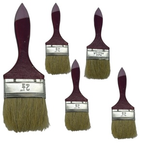 Set de 5 bucati, Pensula de vopsit, pensula plata , maner din lemn