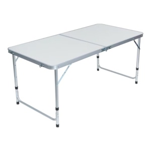 Set masa camping , pliabila cu 4 scaune, Portabila, Cadru metalic, Metal, Argintiu/Alb - Img 2