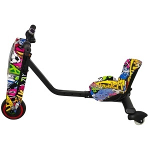 Tricicletă Electrică Drift pentru Copii, 350W, 36V, Roți Pivotante 360°, Bluetooth, LED, Model Graffiti Multicolor - Img 2