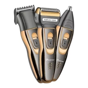 Trimmer Multifuncțional 3 în 1Rezistent la Apă, Lame Titan, Negru/Auriu