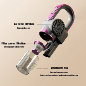 Aspirator portabil pentru par de animale, putere de aspiratie mare, capacitate mare a bateriei, violet - Img 4