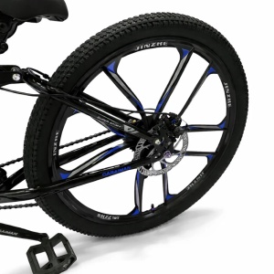 Bicicletă Caraiman 26ZD, pliabilă, roți 26 inch, cu dublă suspensie, frâne pe disc, albastru - Img 5