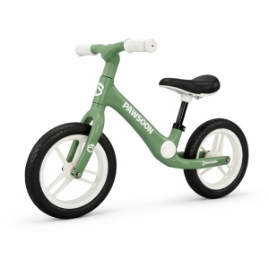 Bicicleta fara pedale pentru echilibru, verde cu alb, Bicicleta Echilibru Balance PAWSOON, 12 inch - Img 2