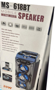 Boxa Bluetooth cu 3 difuzoare, MS 618BT, Wifi, Radio, Mp3, 100W, USB, leduri - Img 2