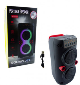 Boxa portabila HF-3222, cu Bluetooth, Wireless, 2 difuzoare de 8 cm RGB, Super Bass, Stick USB, Card, AUX, Radio FM - Img 4