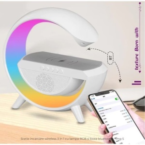 Boxa portabila ,lampa acumulator, multicolora, incarcare wireless - Img 3