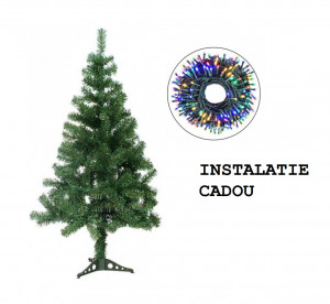 Brad Artificial 180 cm cu Suport de Plastic si Instalatie Cadou