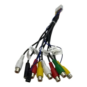 Cablu RCA cu 7 capete si cablu MIC, metalic si plastic, pentru audio si video auto