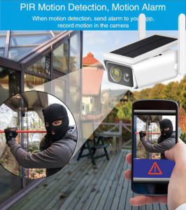 Cameră WiFi de exterior cu panou solar reîncărcabil  - Img 4