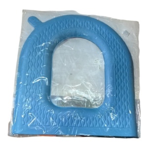 Capac de toaleta reutilizabil, material EVA, impermeabil, usor de curatat, portabil, albastru - Img 2