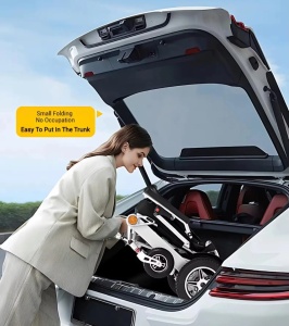 Carucior electric pliabil, cu doua motoare, greutate suportata pana la 150kg, Ideal pentru avion, Model Ek03, SCAUN ROTILE - Img 5