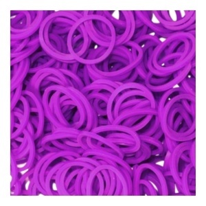 Elastice Rainbow Loom - Neon Mov - 300 buc