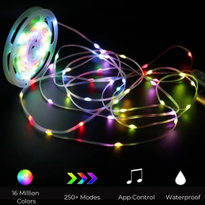 Instalatie LED de 10 metri, bandă RGB cu Bluetooth și aplicatie telefon - Img 3