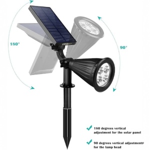 Lampa solara LED, baterie 3,7V 2200mAh, 5500K, 2W, 120 lm, IP65, ABS - Img 4
