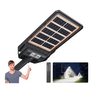 Lampă stradală cu inducție solară de 200 W, cu carcasă din ABS panou fotovoltaic, sursă de alimentare CC, grad de protecție IP65 - Img 3