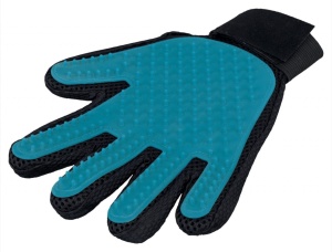 Manusi periat animale, Silicon, Reglabile, Negru/Bleu