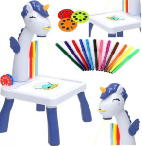 Masuta de desenat UNICORN ALBASTRA cu proiector, diapozitive, holograme - Img 1