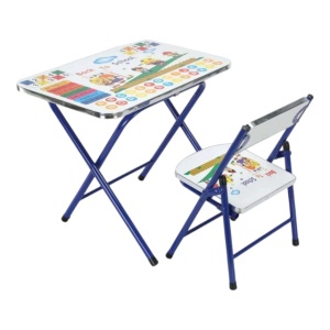 Masuta si Scaunel Pliabile B10 , Imprimeu Bach To School , Reglabile pe Inaltime