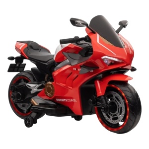 Motocicleta Electrica cu Acumulator Pentru Copii Super Rider GP , 12V ,3-7 ani ,Max 30 kg , Cu Sunete si Lumini LED ,USB si Bluetooth ,Roti ajutatoare ,Rosu - Img 2