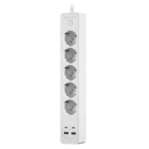 Prelungitor , 5 prize, 2 porturi USB, 2 porturi Type-C, buton On/Off, 2m lungime - Img 2