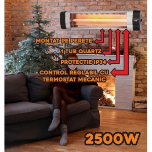 RADIATOR ELECTRIC DIN ALUMINIU CU INFRAROSU HB8552AL - Img 2