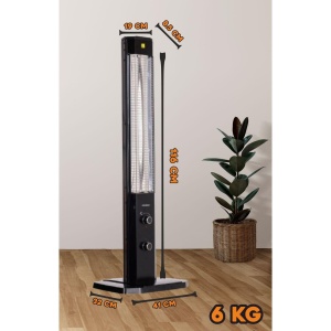 Radiator Electric Hausberg HB-8560, 2300W, Termostat Reglabil, Lampa de semnalizare pentru 3 pozitii, Negru - Img 3