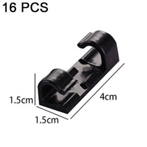 Set 16 Clipsuri Organizare Cabluri, Autoadeziv, Rezistent la Temperatura, 1.5 x 4 cm, Negru - Img 5