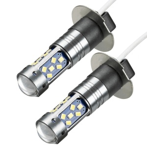 Set 2 becuri auto LED H3 cu lupa, 60W, 27 SMD, 12V, 6000K - Img 6
