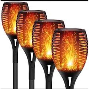Set 2x Lampa solara led, tip torta cu efect flacara - Img 2