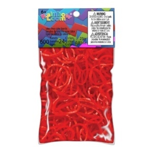 Set 300 Elastice Rainbow Loom Jelly, Rosu - Img 2