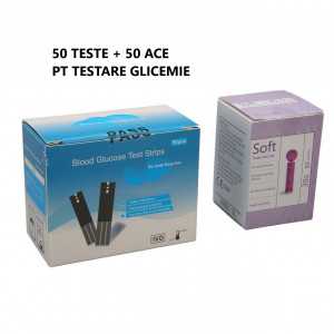 Set 50 Bandelete de Testare si 50 Ace Microlet Pentru Glucometru, Aparat masurat glicemia - Img 1