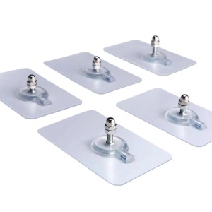 Set de 5 bucati, Carlige adezive fara gaurire design simplu, pentru perete din gresie, sticla, marmura