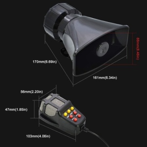 Sirena cu microfon, 100W, 7 tonuri, negru,362/509 - Img 3