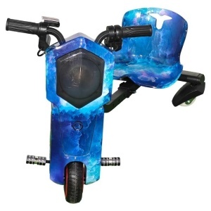 Tricicletă Electrică Copii cu Drift 360° – 250W, 36V, Bluetooth + Difuzor, Lumini LED, 15 km/h, Albastru