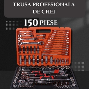 Trusa Profesionala Set 150 Piese ,Tubulare, Imbus, Chei fixe, Chei cu Clichet - Img 3
