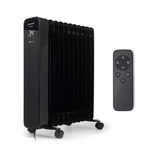 Calorifer electric Digital cu Telecomanda Hausberg HB-8955NG, 2500W, 11 elementi, 3 setari, Termostat electronic, Protectie supra-incalzire, Protectie anti-rasturnare, Negru - Img 3