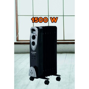Calorifer electric Hausberg HB-8907NG, 1500 W, 7 elementi, 3 trepte de putere, Termostat reglabil, Protectie supra-incalzire, Protectie anti-rasturnare, Indicator luminos, Negru - Img 3