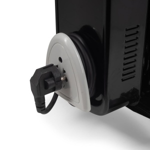 Calorifer electric Hausberg HB-8913NG, 2500 W, 13 elementi, 3 trepte de putere, Termostat reglabil, Protectie supra-incalzire, Protectie anti-rasturnare, Indicator luminos, Negru - Img 4