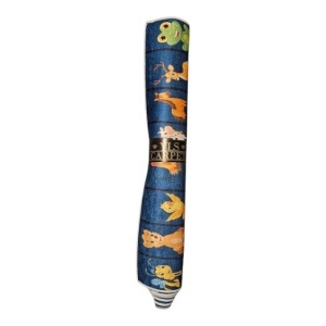 Covor pentru activitati, antiderapant, antistatic, model alfabet/animale/cifre, Poliester, Bleumarin/Portocaliu/Gri, 80cmX150cm - Img 2