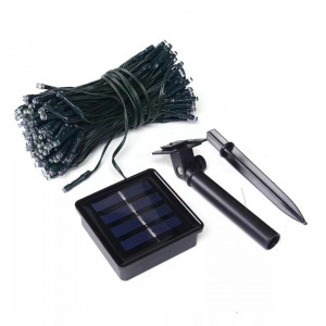 Instalatie Solara SL100W, Led cu 100 Leduri Alb Rece, 12m, Diferite Jocuri de Lumini - Img 3