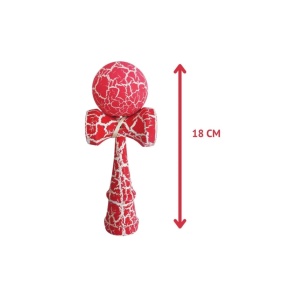 Kendama din lemn 18 cm, cracked– model clasic cu design crapat, ROZ - Img 2